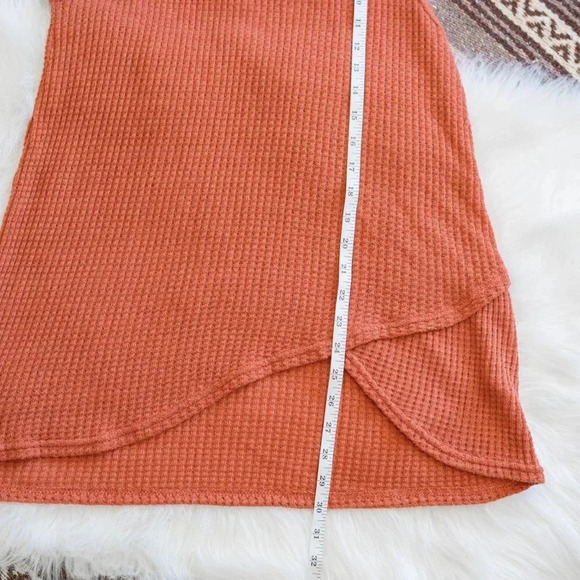 Absolutely Top Sz Large Peach WaffleKnit Sleeveless Asymmetric Layer Made in USA - Picture 7 of 7